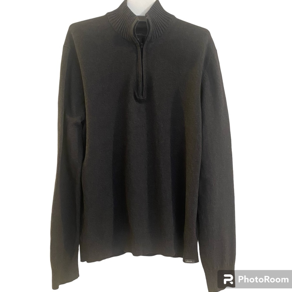 Men’s Eddie Bauer 1/4 zip gray sweater size M